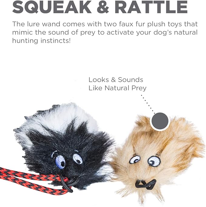 Outward Hound Tail Teaser Durable Dog Wand with Soft Plush Toys