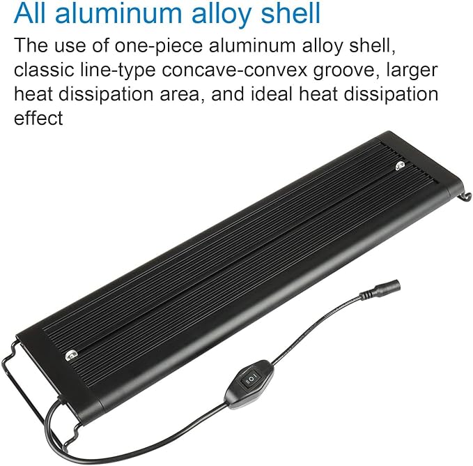 LED Aquarium Light, Full Spectrum Fish Tank Led Light with Aluminum Alloy Shell Extendable Brackets (20"-24")