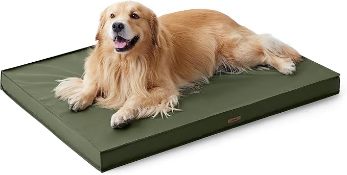 Lesure XL Waterproof Dog Beds - Outdoor Dog Bed Washable with Oxford Fabric Surface, Extra Large Egg Orthopedic Foam Pet Bed with Removable and Durable Cover, Machine Washable