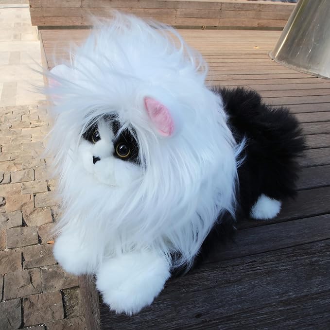 Lion Mane Wig for Cat Costume Pet Adjustable Washable Comfortable Fancy Lion Hair Cat Clothes Dress for Halloween Christmas Easter Festival Party Activity (Medium, White)