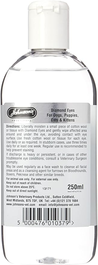 Johnsons Diamond Eyes Cat Dog Tear Stain Remover 250Ml