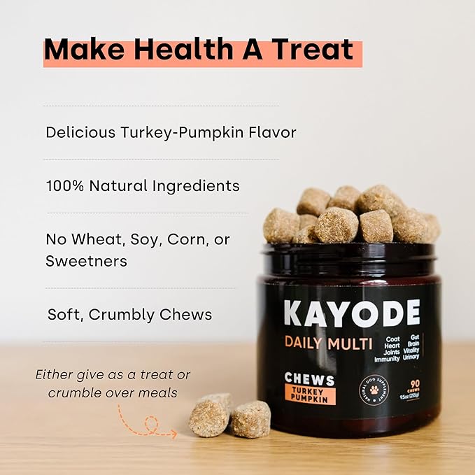 Kayode Daily Multi - Natural Homemade Dog Food Supplement. Dog Multivitamin with Omega for Dogs. Superfood Led. Dog Food Supplement for Homemade Food. Give As Treat Or Crumble On Meals.