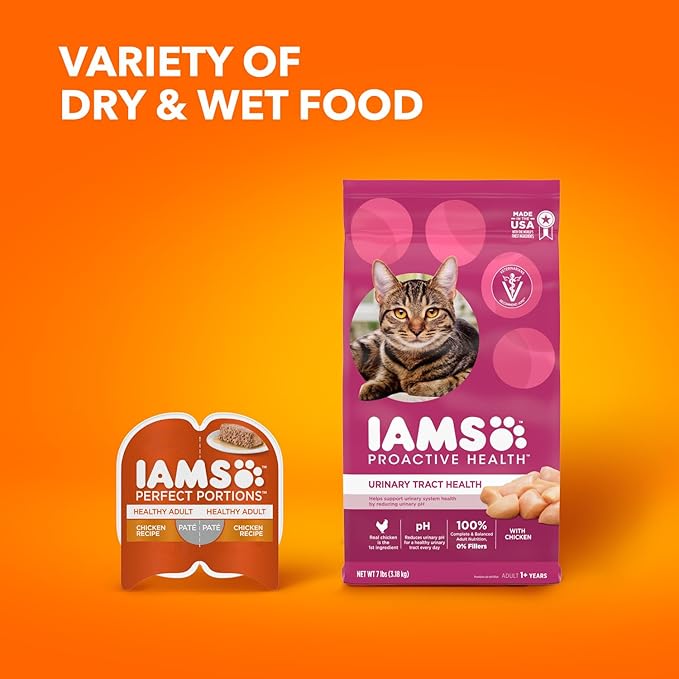 IAMS PROACTIVE HEALTH Adult Urinary Tract Healthy Dry Cat Food with Chicken Cat Kibble, 3.5 lb. Bag