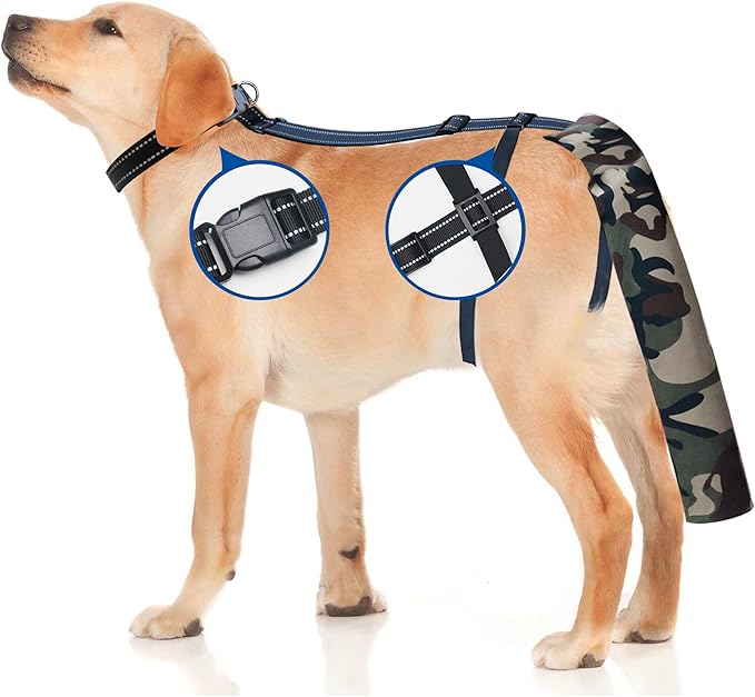 Dog Tail Protector for Wounds, Happy Tail Bandage and Adjustable Cover, No Chew Dog Bandages for Wound Healing, Tail Wound Protector for Dogs, Durable Dog Tail Cover, Dog Wound Guard（L）
