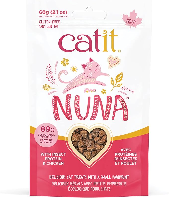 Catit Nuna Treats, Healthy & Sustainable Treats for Cats, Insect Protein & Chicken
