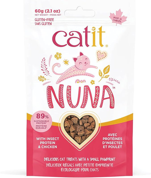 Catit Nuna Treats, Healthy & Sustainable Treats for Cats, Insect Protein & Chicken