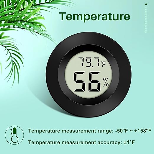 2-Pack Mini Digital Thermometer Hygrometer Indoor Room LCD Reptile Monitor Humidity Meter Gauge for Humidifiers Dehumidifiers Greenhouse Basement Babyroom