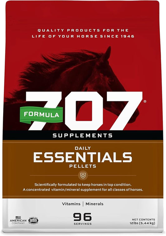 Formula 707 Daily Essentials Equine Supplement, 12 lb Bag – Complete Vitamins and Minerals for Superior Health and Condition in Horses