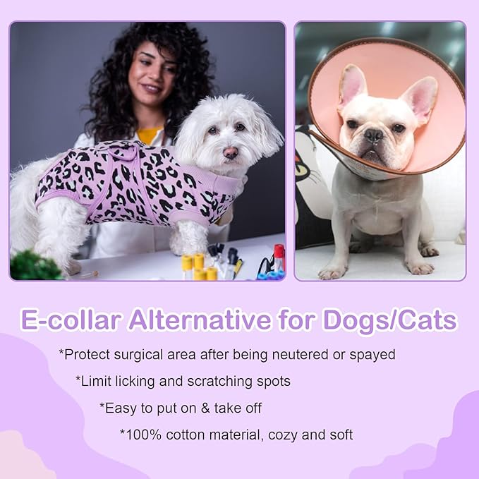 Kuoser Dog Surgery Suit, Surgical Onesie for Dogs Female Spay, Soft Dog Recovery Suit Male Neuter, Pet Abdominal Surgery Shirt Dog Body Suits After Surgery Wear, Anti Licking Dog Cone Alternative, XL