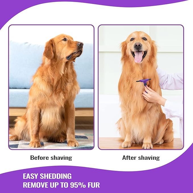 Bonve Pet Grooming Brush, Upgrade Pet Deshedding Tool for Dogs & Cats Effectively Reduces Shedding by Up to 95%, Dramatically Reduces Shedding in Minutes Guaranteed