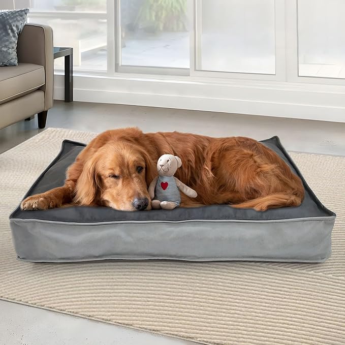 Dog Bed Cover, Comfortable and Quiet Dog Bed Covers for Pet Mat Bed, Replacement Washable Dog Bed Cover, Faux Leather Pet Nest, 44" L x 32" W x 4" H, Cover Only