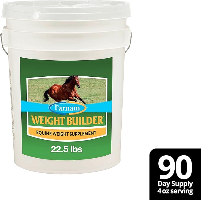 Farnam Weight Builder Horse Weight Supplement, Helps Maintain Optimal Weight and Body Condition with no Sugar Added, 22.5 pounds, 90 Day Supply