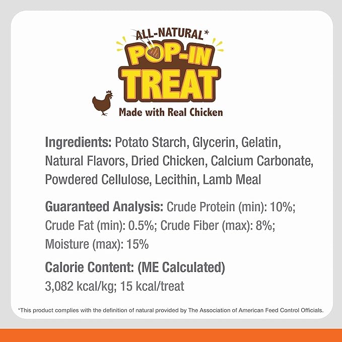Nylabone All-Natural Pop-in Dog Treat Refills Chicken Pop-in (30 Count) (Pack of 2)