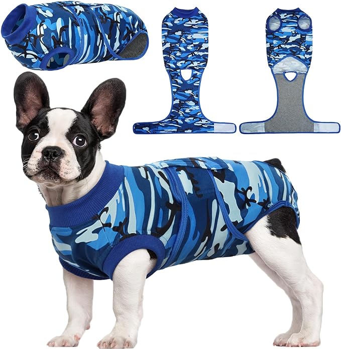 Kuoser Recovery Suit for Dogs Cats After Surgery, Professional Pet Recovery Shirt Dog Abdominal Wounds Bandages, Substitute E-Collar & Cone,Prevent Licking Dog Onesies Pet Surgery Recovery Suit