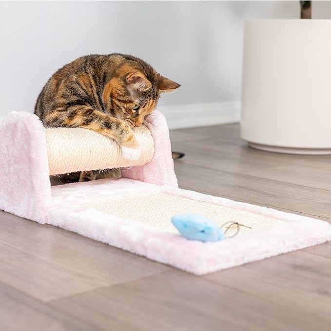 Armarkat Rolling Cat Scratcher Toy, Real Wood Sisal Scratching Board for Cats Training