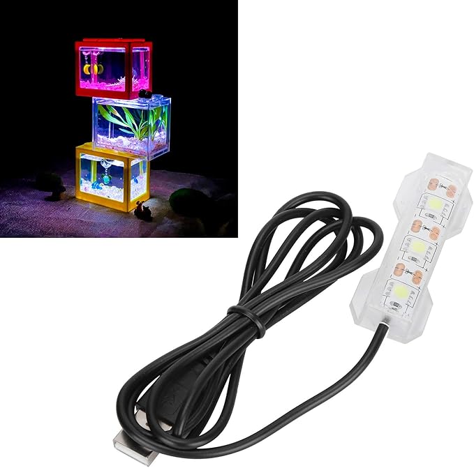 GLOGLOW Aquarium Light, USB Aquarium Light Weight Small Water Plant Light Fish Desktop Mini Decoration Soft LED Lighting Lamp