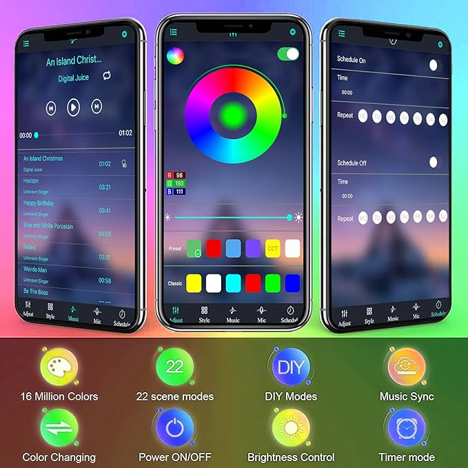 GreenSun Fish Tank Aquarium Light: Submersible Led Lamp - 30 Inch Waterproof Strip Spotlight with APP Control