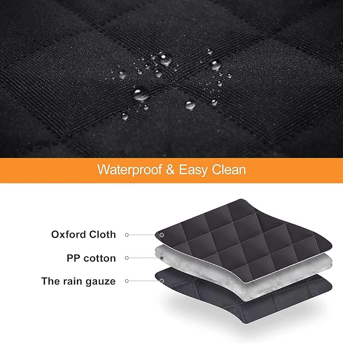 Dog Back Seat Cover Protector for Cars SUV and Trucks with Mesh Window, Scratchproof Nonslip and Waterproof Material Upgraded Version with Dog Leash(Black)