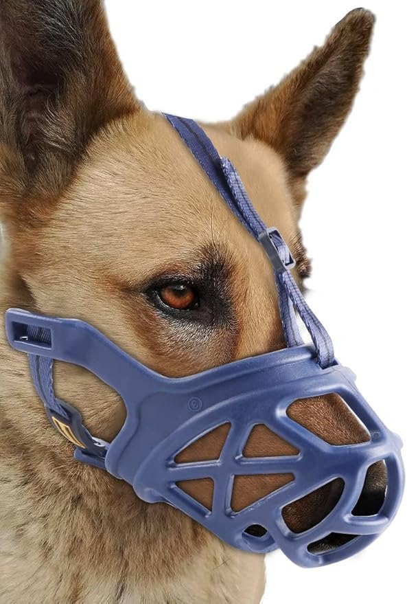 Mayerzon Dog Muzzle, Breathable Basket Muzzles for Small, Medium, Large and X-Large Dogs, Stop Biting, Barking and Chewing, Best for Aggressive Dogs