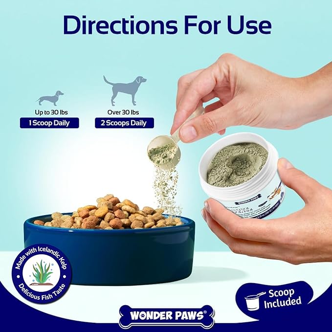 Dental Powder for Dogs – Teeth Cleaning & Dental Care Made Easy – Removes Plaque, Tarter, Stains & Freshens Breath – Plaque & Tartar Remover for Dogs of all Ages – 60 scoops