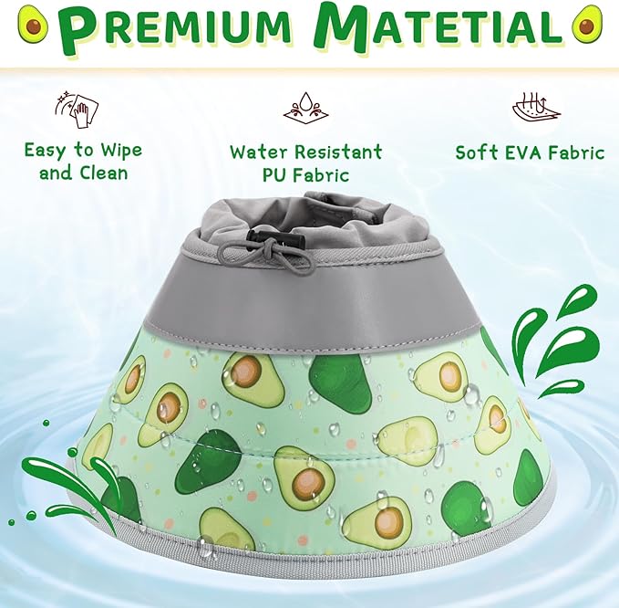 Cat Cone, Adjustable Cat Cone Collar Soft to Stop Licking, Foldable Cute Cat Cone Alternative, Water Resistant Neck Cone for Cats, Lightweight Cat Recovery E Collar for Cat Kitten（Green, M-01