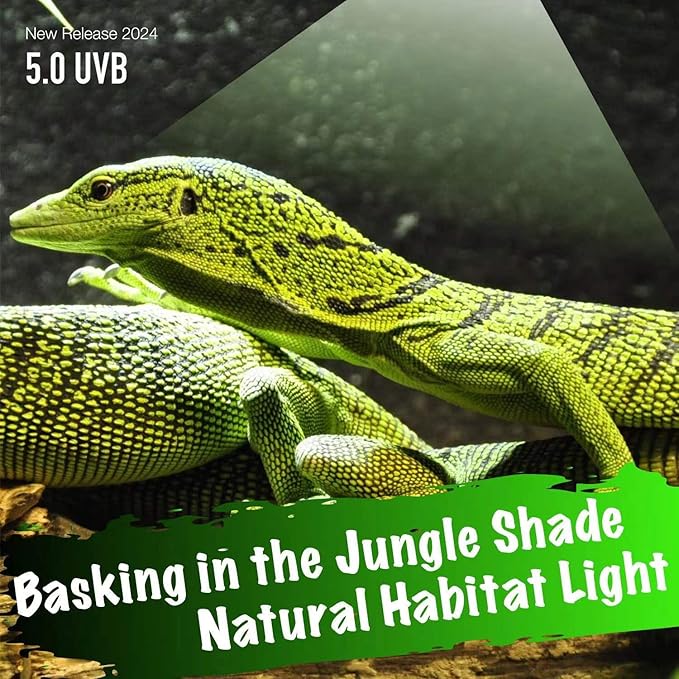 UVB Reptile Light, UVB5.0 24W, UVA UVB Reptile Light Bulb Lamp for Turtle Snake Lizard Gecko, UVB Bulbs for Tropical Reptiles