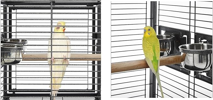 Portable Durable Heavy Duty Travel Veterinary Bird Parrot Carrier Cage Feeding Bowl Play Wooden Stand Perch with Handle Prevent Beaks Out