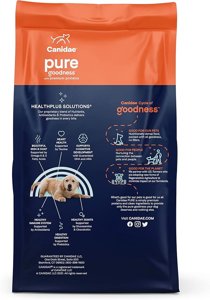 Canidae Pure PUPPY Real Chicken, Lentil & Whole Egg Recipe Dry Dog 12 LB