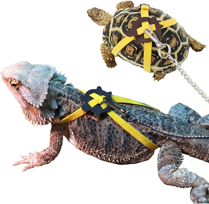 Vehomy Turtle leash Lizard Leash Tortoise Harness Strap Pet Collar Leash Tortoise Walking Lead Control Rope S