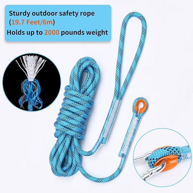 LOOBANI Dog Spring Pole Toy for Pitbull, Outdoor Durable Hanging Rope Tug Toys for Exercise & Muscle Building & Bite Training, Interactive Tug of War Game for Medium to Large Breeds Solo Play(Blue)