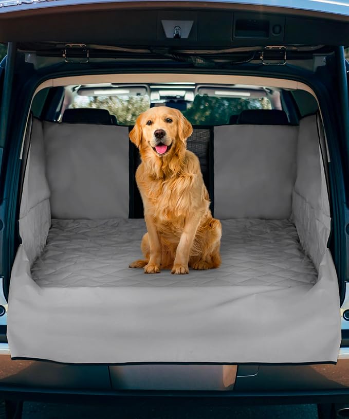 FrontPet SUV Cargo Liner for Dogs - Waterproof Pet Trunk Cargo Cover Mat for SUVs Sedans with Bumper Flap Protector - Trunk Cover, Non-Slip Pet Cargo Liner, Trunk Liner (XXL 58" x 58") UPGRADED 2024