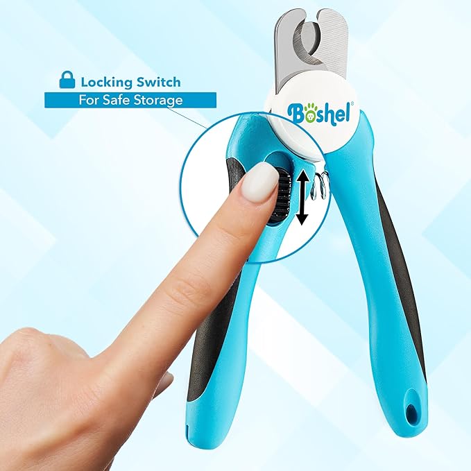 Boshel Small Dog Nail Clipper - Dog Nail Trimmer with Safety Guard, Dog Nail Clippers for Small Dogs & Cat, Razor-Sharp Dog Nail Trimmers, Puppy Toenail Cutter, Pet Nail Clippers for Dogs + Nail File