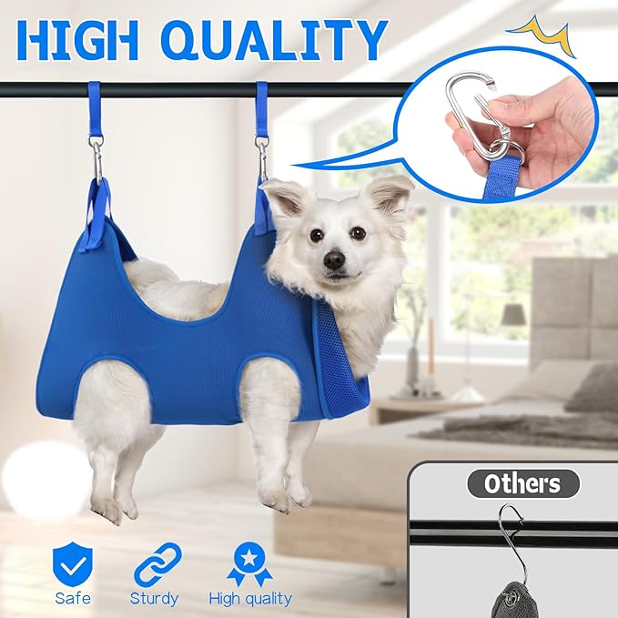 Supet Dog Grooming Hammock Harness for Cats Dogs, Relaxation Pet Grooming Hammock Restraint Dog & Small Animal Leashes Sling for Grooming Dog Grooming Helper for Nail Trimming Clipping Grooming