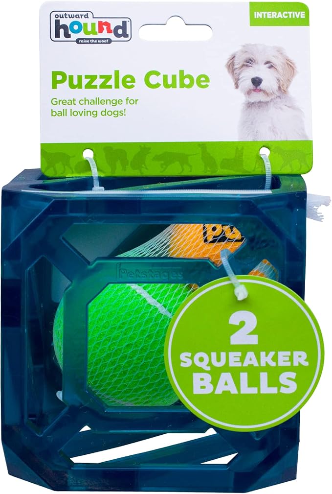 Outward Hound Puzzle Cube Interactive Squeaky Dog Toy