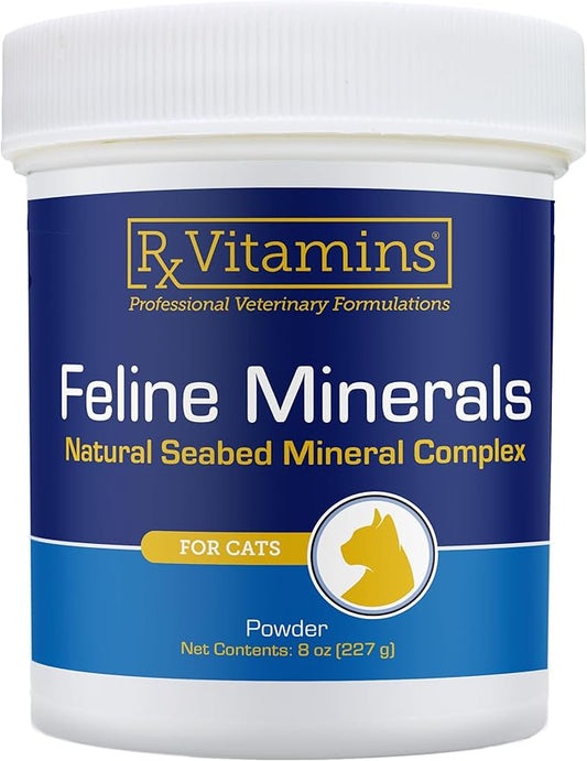 Rx Vitamins Feline Minerals - Taurine for Cats for Cat Heart Health - Calcium for Cat Joint Supplement - Immune Support for Cats with Magnesium & Potassium - Cat Skin and Coat Supplement - 8oz