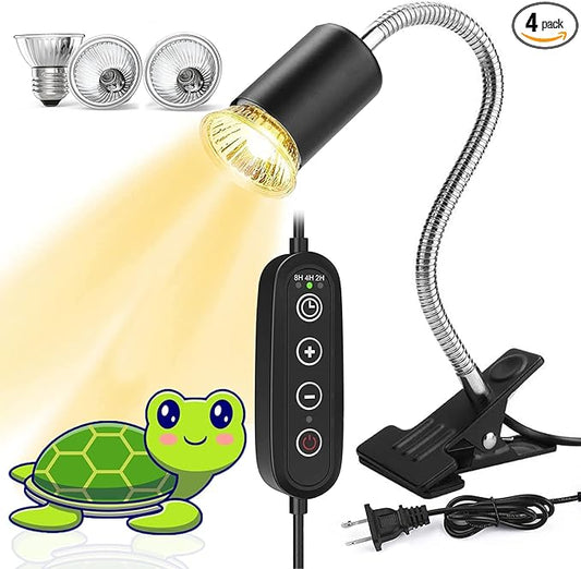 Reptile Heat Lamp: 360° Rotatable, Timing & Dimming, 3Pack E27 UVB/UVA Basking Lights (1 * 25W & 2 * 50W)