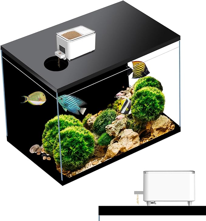 WiFi Automatic Fish Feeder for Aquarium, Precise Food Distribution Fish Feeder Automatic Dispenser for Fish Tank with App Control Timer USB Powered, Suitable for Pelleted Fish Food