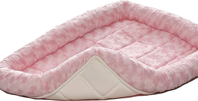 MidWest Homes for Pets Bolster Dog Bed 20L-Inch Pink Dog Bed or Cat Bed w/ Comfortable Bolster | Ideal for XS Dog Breeds & Fits a 20-Inch Dog Crate | Easy Maintenance Machine Wash & Dry