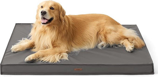 Lesure XL Waterproof Dog Beds - Outdoor Dog Bed Washable with Oxford Fabric Surface, Extra Large Egg Orthopedic Foam Pet Bed with Removable and Durable Cover, Machine Washable