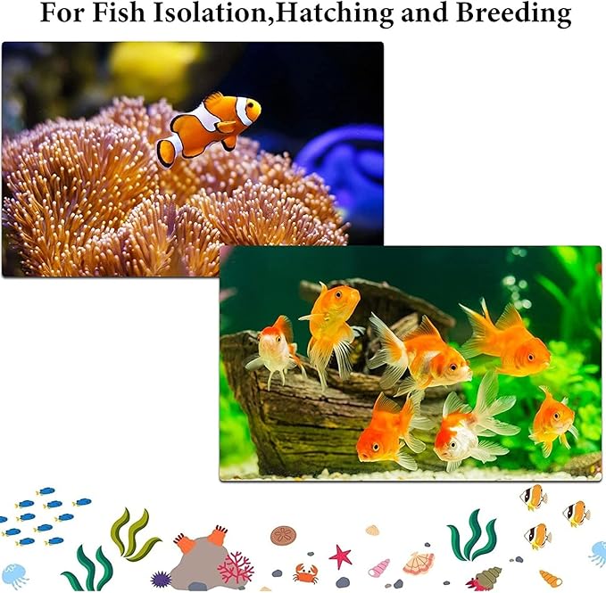 2 Pack Fish Breeding Box Set Tank Breeder Net, Aquarium Separation Net Nylon Incubator Mesh, Fry Hatchery Incubator Mesh 8 Suction Cup for Newborn Small Fish (Big and Small Kit)