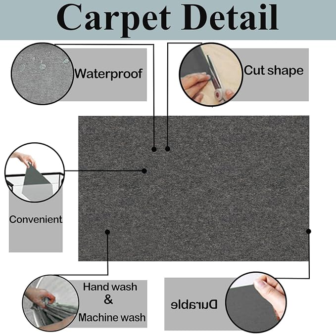 HERCOCCI 2 Pack Reptile Carpet, 39’’ x 20’’ Terrarium Bedding Substrate Liner Reptile Cage Mat Tank Accessories for Bearded Dragon Lizard Tortoise Leopard Gecko Snake (Grey)