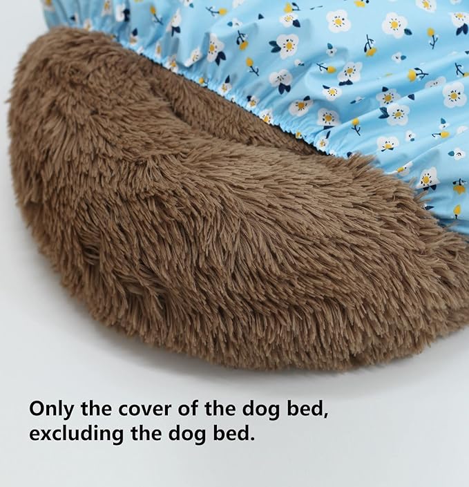 Plastic Round Dog Bed Cover Replacement Washable Waterproof Sheet for 30 inch Faux Fur Circle Dog Donut Beds