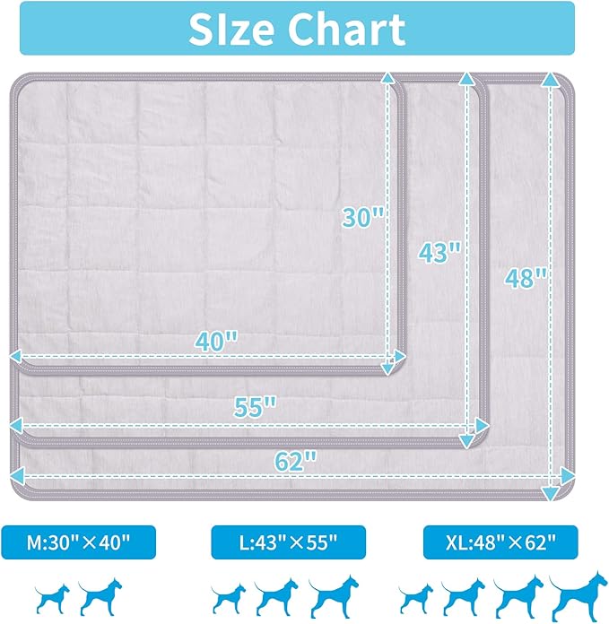 Dog Cooling Blanket, 0.4 Q-MAX Cooling Blanket For Large Dogs Washable, Cool To Touch Dog Blankets For Bed Cover, Soft Lightweight Cooling Dog Blanket Help Your Pet Sleep Well In Summer (43"×55"/Grey)