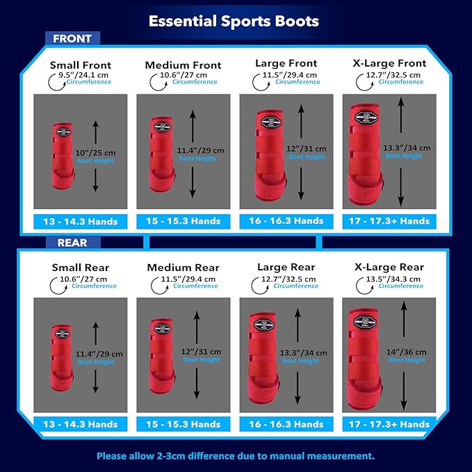 Harrison Howard Horse Sport Medicine Front Shock-Absorbing Boots All-Round Lower Limb Protection & Support Sport Boots Athletic Boots Perfect for Endurance Training and Performance Scarlet Red M