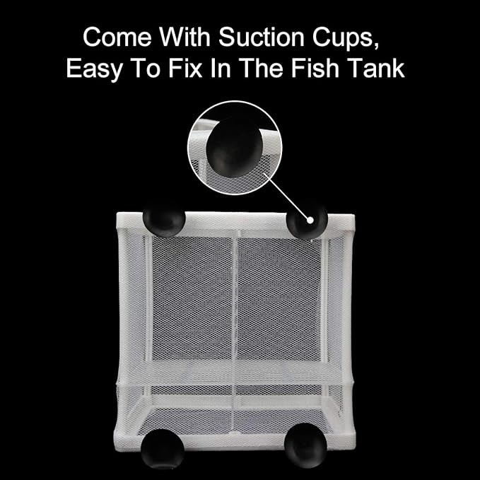 Senzeal Aquarium Fish Breeder Box Fish Fry Hatchery Incubator Net Nylon Isolation Mesh with 3pcs Pipette(Small)
