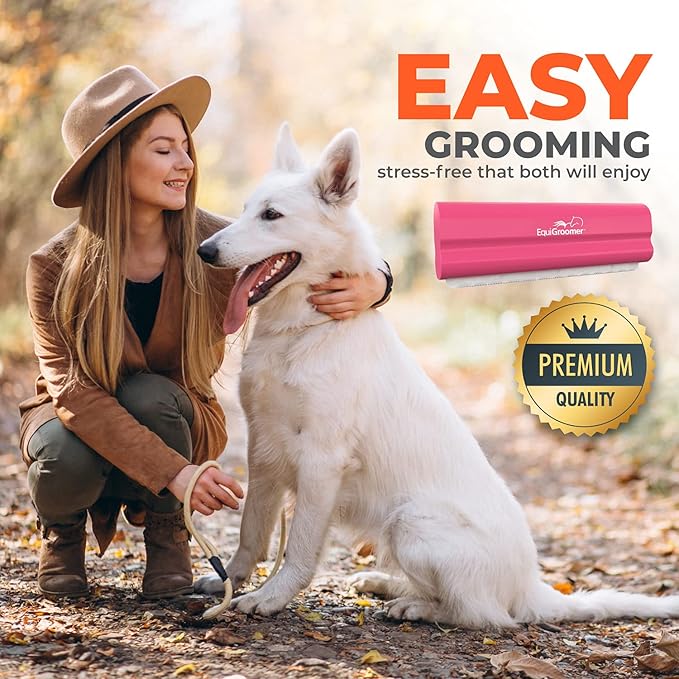 EasyGroomer Deshedding Brush for Dogs Cats | Pink | Undercoat Tool for Large and Small Pets | Comb Removes Loose Dirt, Hair and Fur | Perfect Clean for Short and Long Hair Grooming Shedding