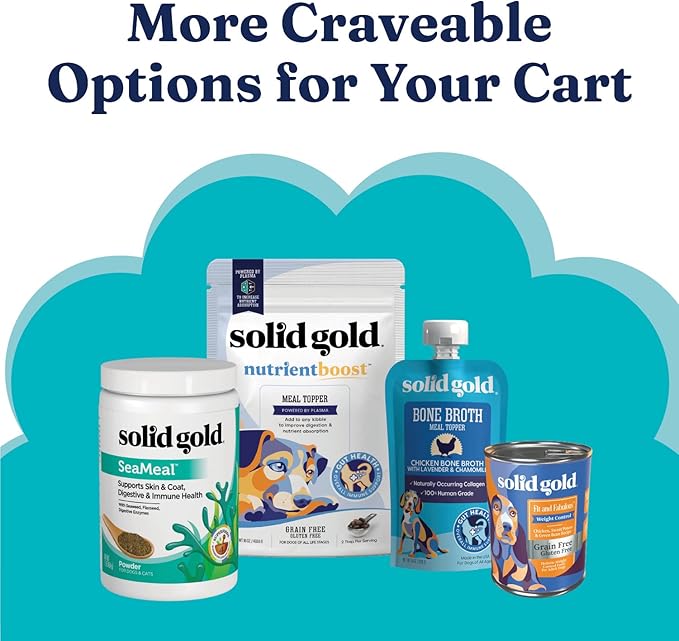 Solid Gold Fit and Fabulous Pollock - Dry Dog Food for Weight Control - Digestive Probiotics for Dogs - Gluten Free - High Fiber & Low Fat - Omega, Superfood & Antioxidant Support - 4 LB