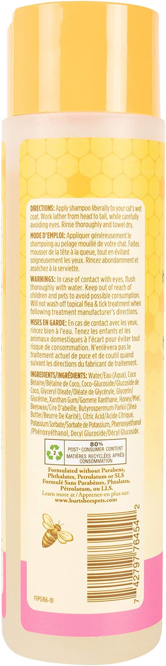 Burt's Bees for Pets Cat Hypoallergenic Cat Shampoo with Shea Butter & Honey - Best Shampoo for Cats with Dry or Sensitive Skin - Cruelty Free, 10 Fl Oz - 2 Pack