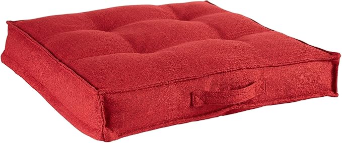 South Pine Porch Mila Square Tufted Pillow Style Dog Bed, Scarlet, Large (40" x 40")