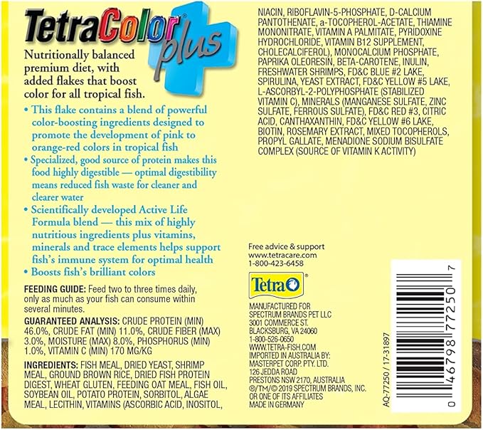 TetraColor PLUS Tropical Flakes with Color Enhancing 2.2 Ounce (Pack of 1)